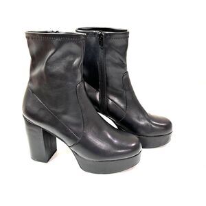 Madden Girl Black Platform Ankle Booties Size 9M Gothic Chunky Y2K 90s Grunge